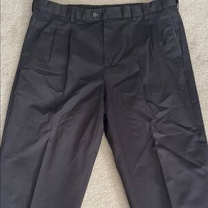 croft & barrow Men's Black Pleated Dress Trousers